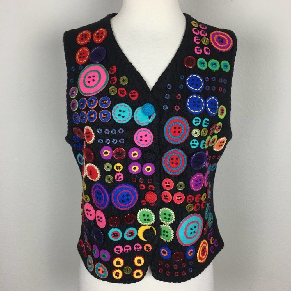 Vintage Michael Simon Button Sweater Vest Small